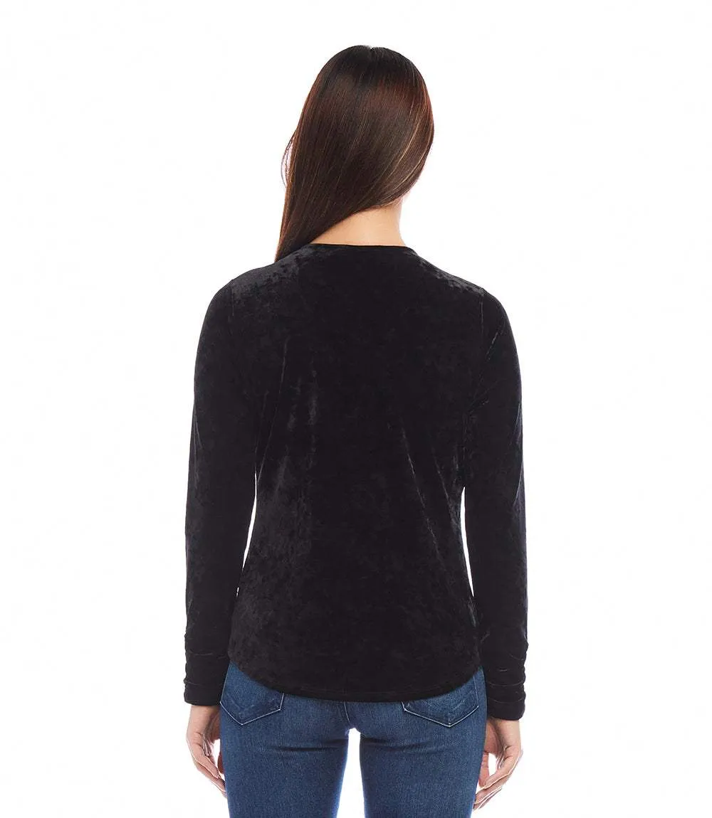 Shirred Sleeve Velvet Top sold by Karen Kane product image thumbnail 4