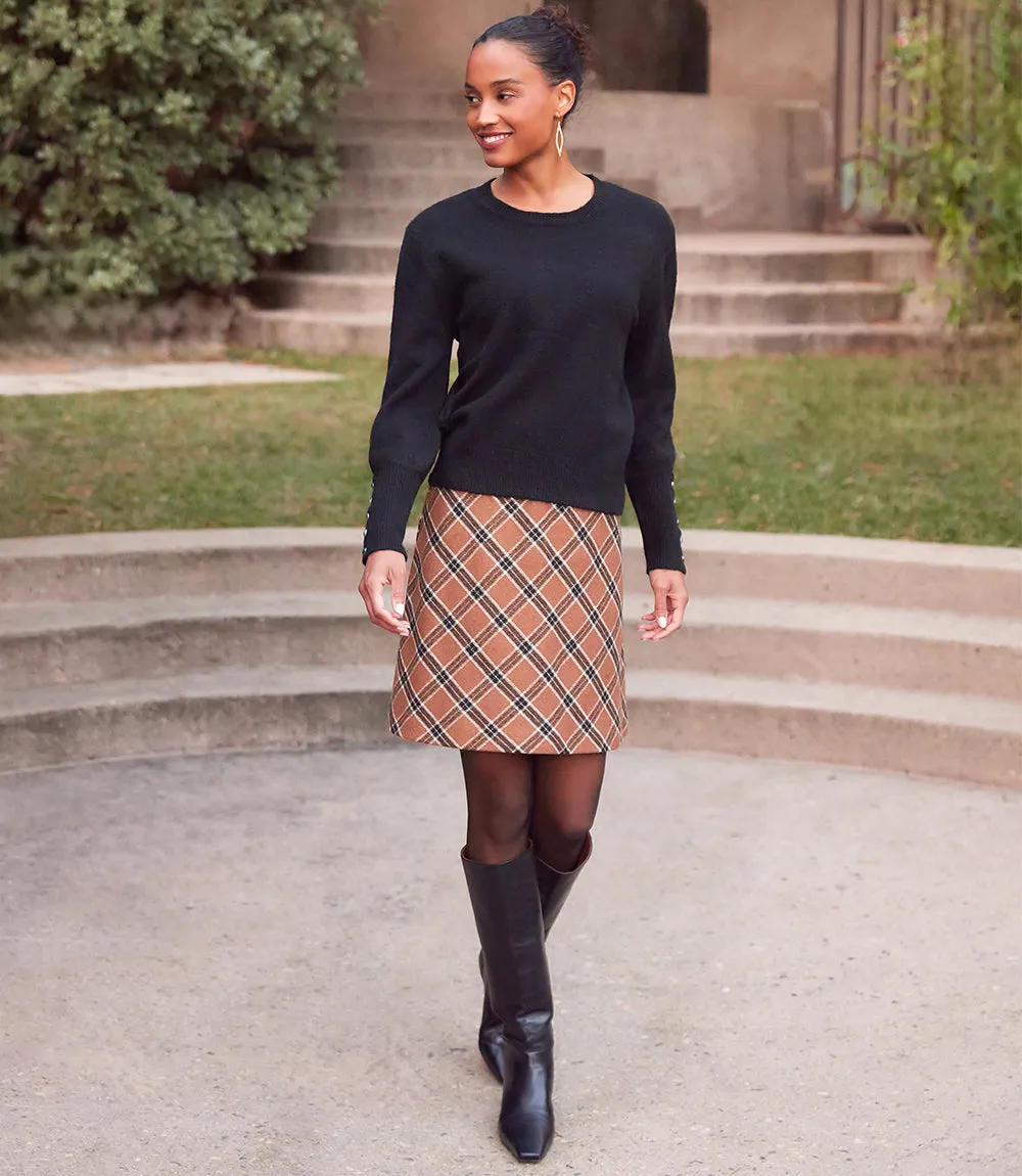 Bias Cut Plaid Skirt sold by Karen Kane