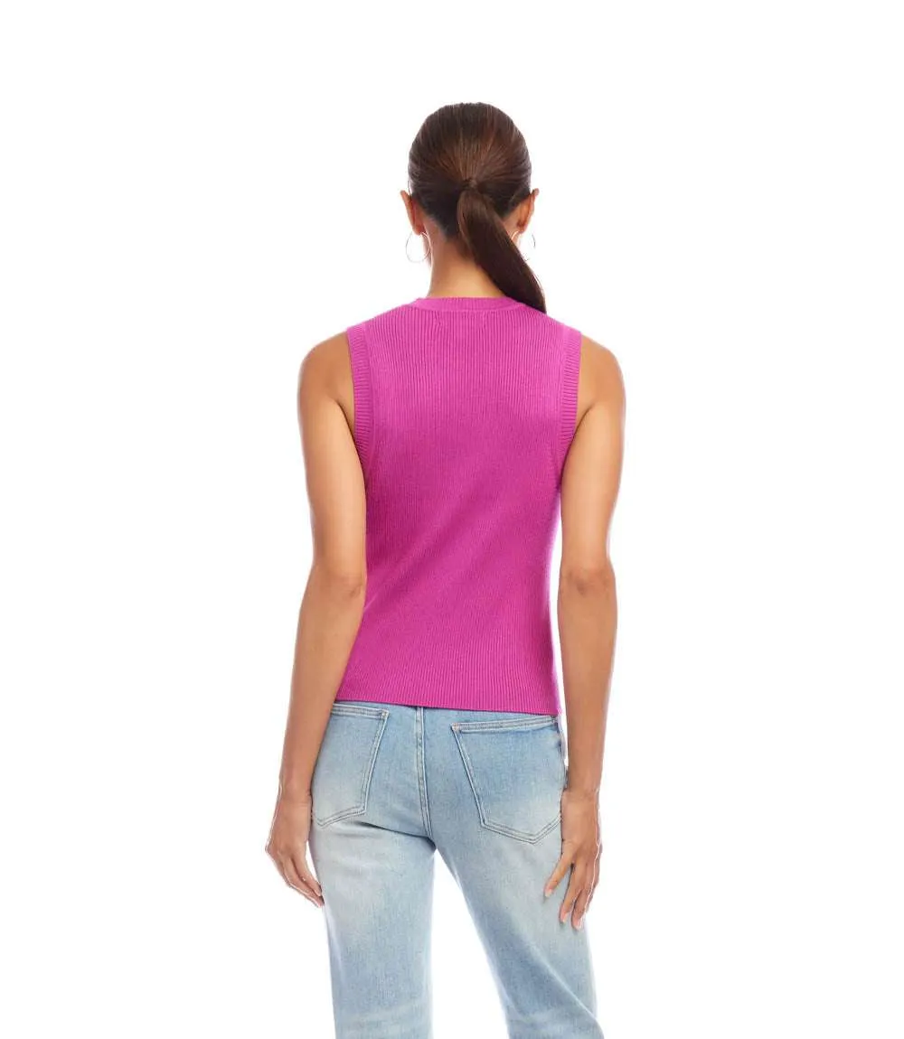 Sleeveless Ribbed Sweater Tank sold by Karen Kane product image thumbnail 3