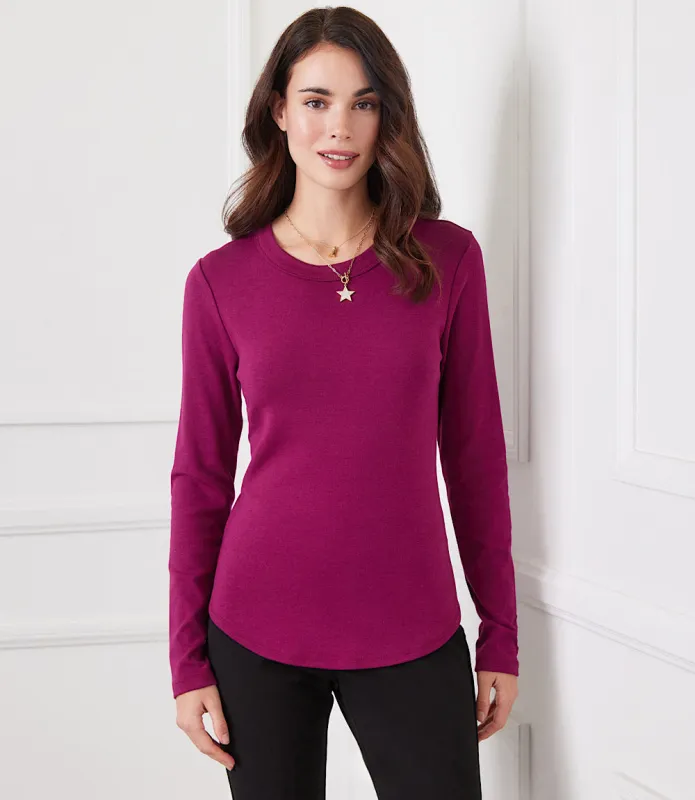 Long Sleeve Crew Neck Tee made by Karen Kane