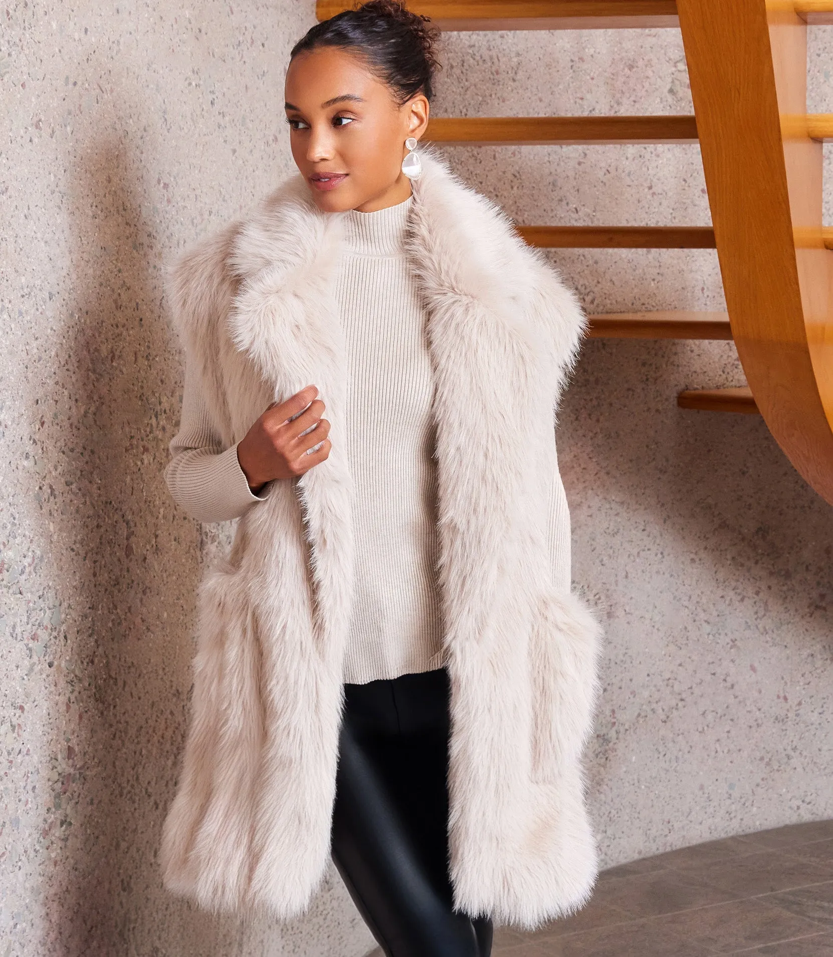 Faux Fur Vest sold by Karen Kane