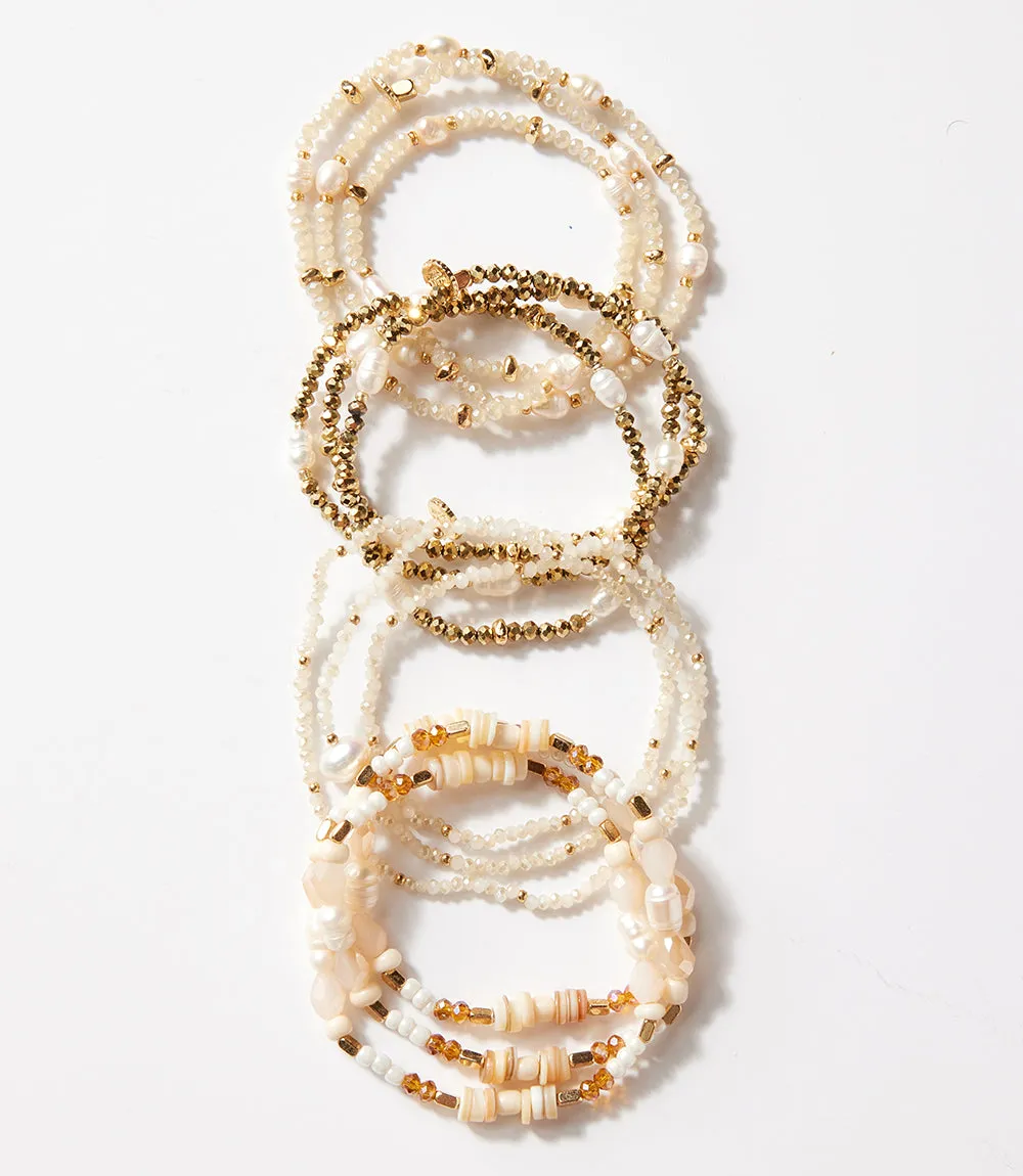 Beaded Gemstone And Pearl Stretch Bracelet sold by Karen Kane product image thumbnail 2