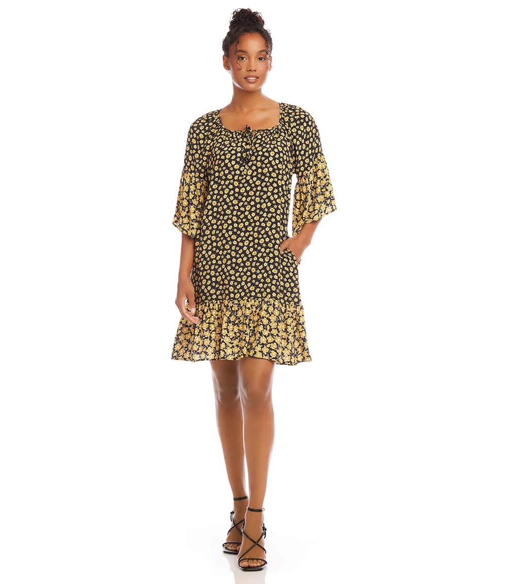 Contrast Ruffle Hem Dress sold by Karen Kane product image thumbnail 3