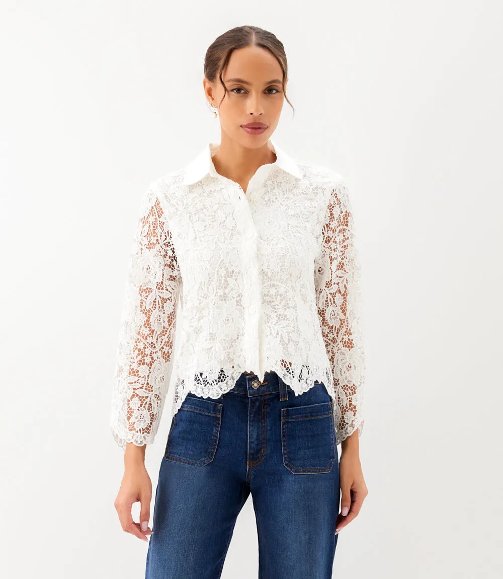 Lace Button Down Soft Jacket sold by Karen Kane product image thumbnail 4