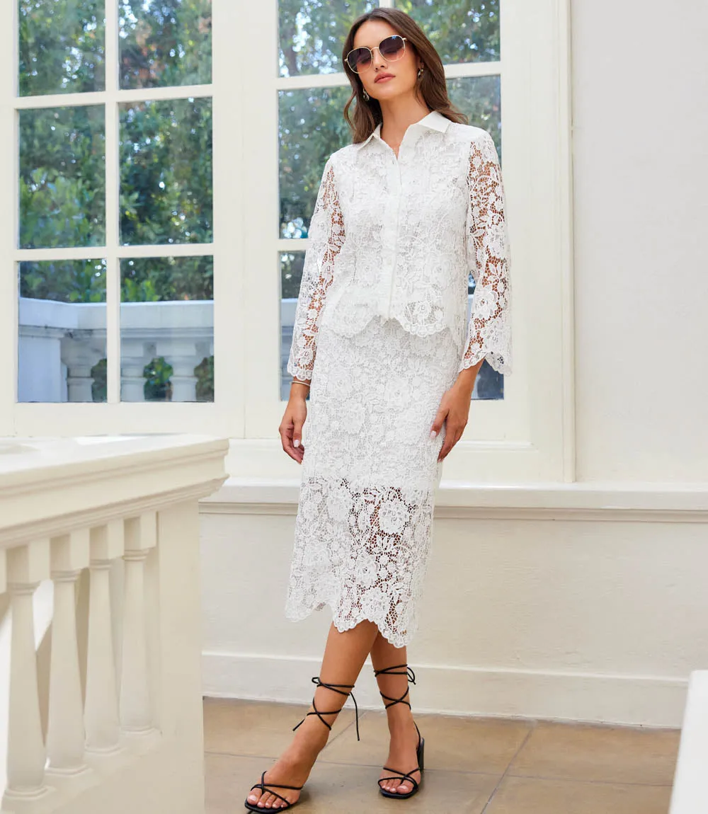 Lace Midi Pencil Skirt sold by Karen Kane product image thumbnail 2