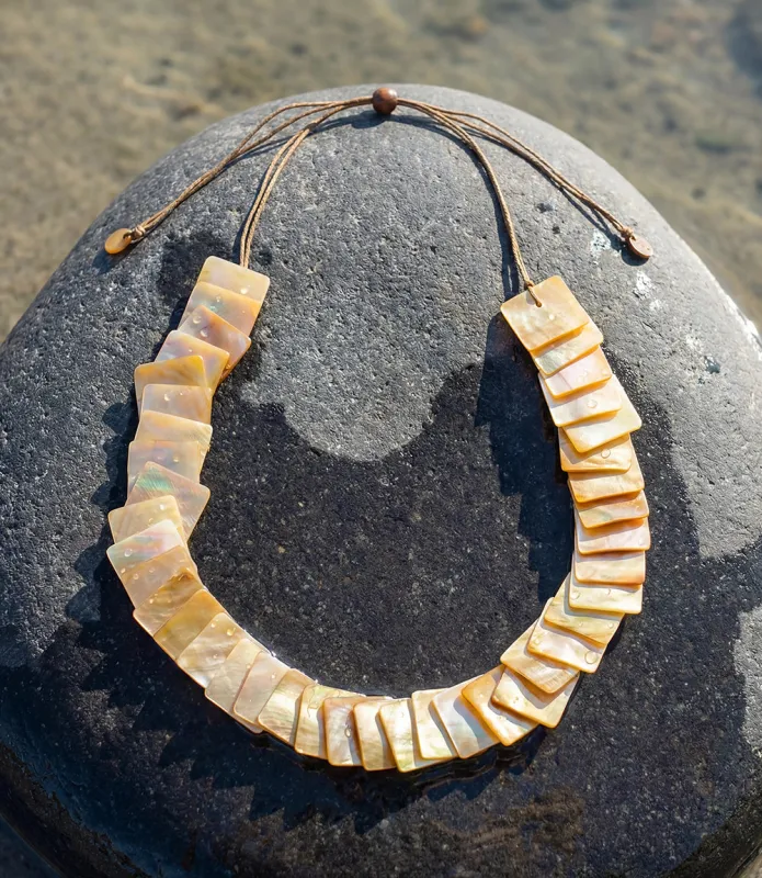 Mother Of Pearl Playa Necklace made by Karen Kane