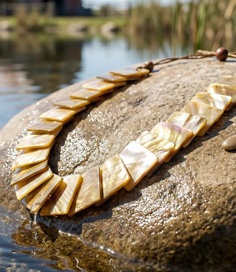 Mother Of Pearl Playa Necklace sold by Karen Kane product image thumbnail 4