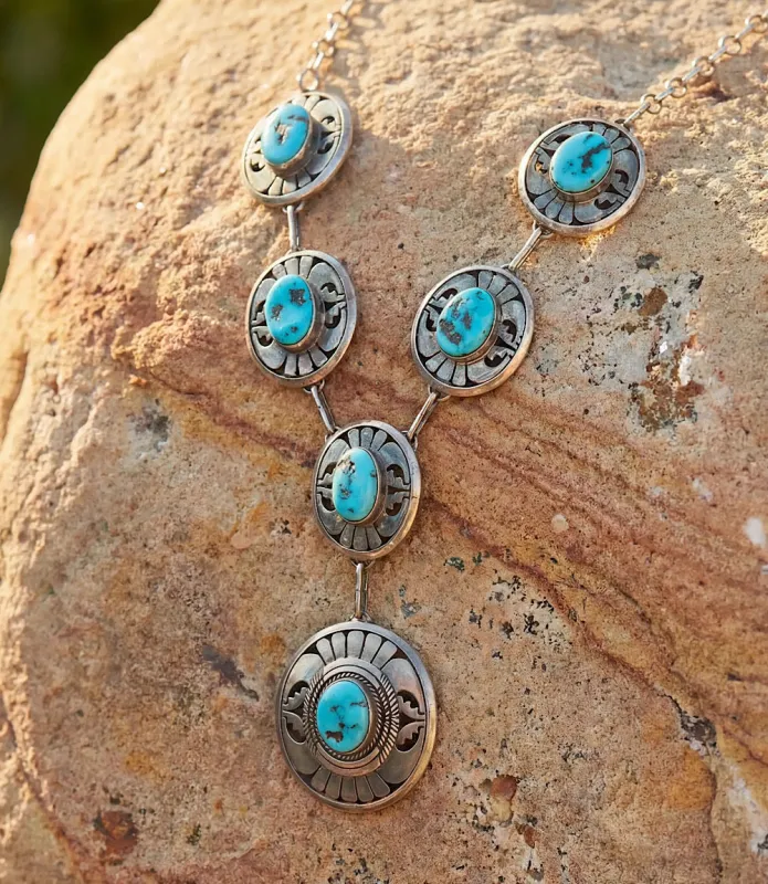 Vintage Embellished Turquoise Stone Necklace made by Karen Kane