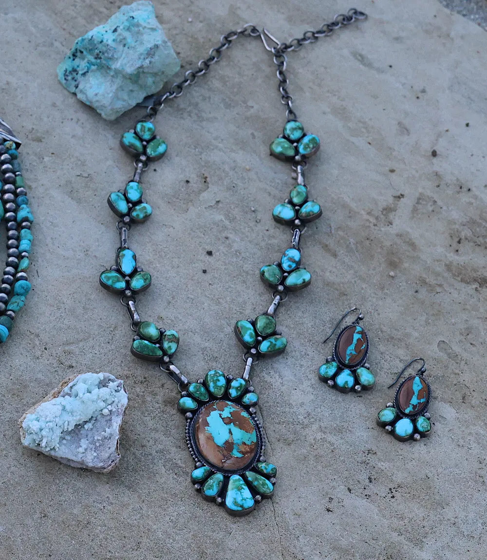 Sonoran Gold Boulder Turquoise Necklace & Earring Set sold by Karen Kane product image thumbnail 5