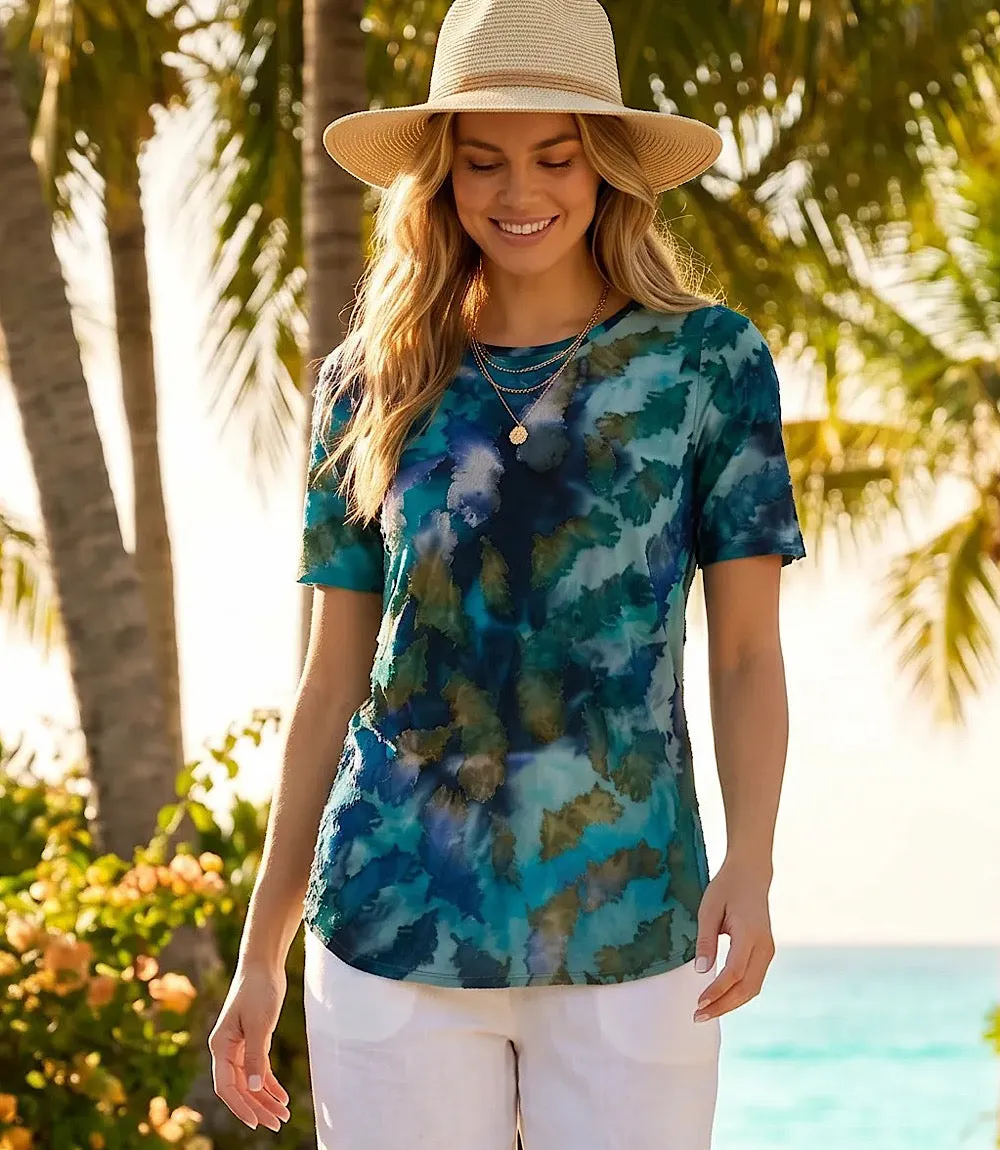 Short Sleeve Burnout Shirttail Top sold by Karen Kane product image thumbnail 5