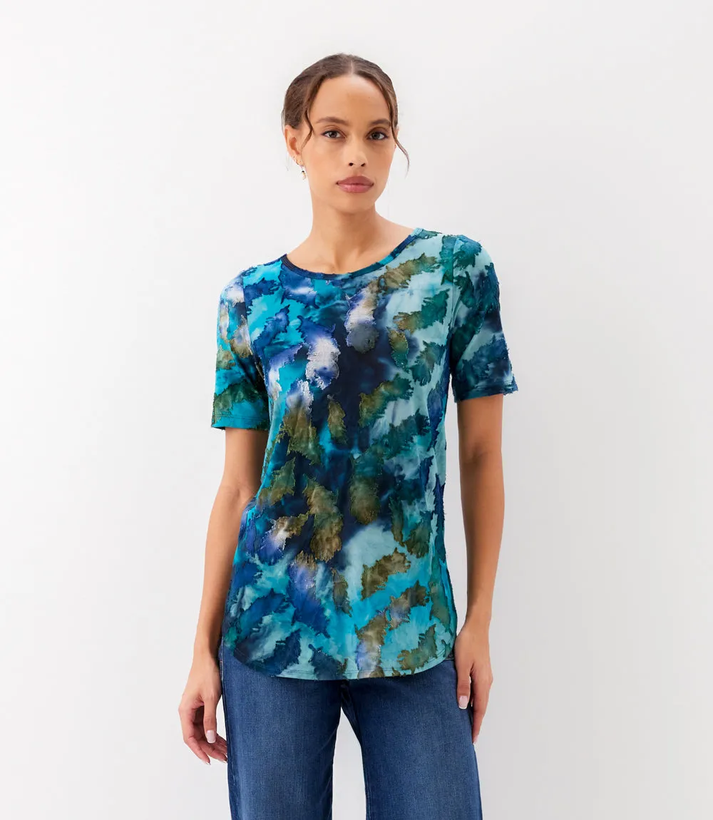 Short Sleeve Burnout Shirttail Top sold by Karen Kane product image thumbnail 2