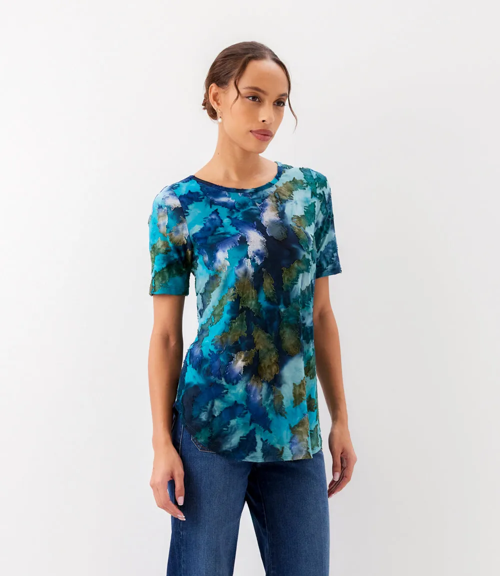 Short Sleeve Burnout Shirttail Top sold by Karen Kane product image thumbnail 4