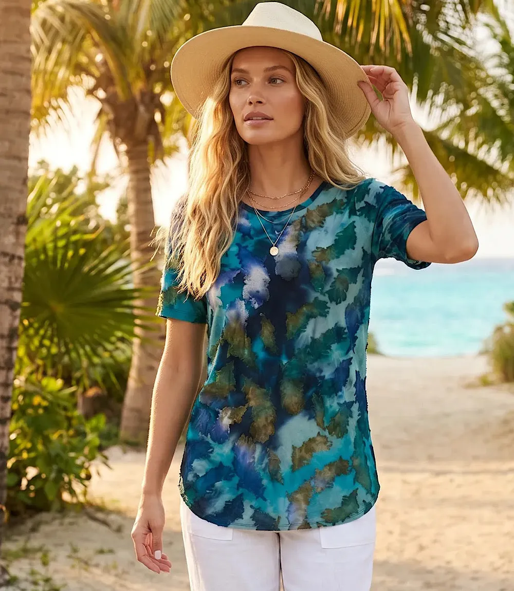 Short Sleeve Burnout Shirttail Top sold by Karen Kane product image thumbnail 3