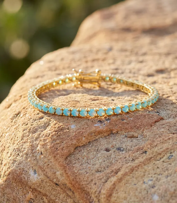 Turquoise Tennis Bracelet made by Native Gem
