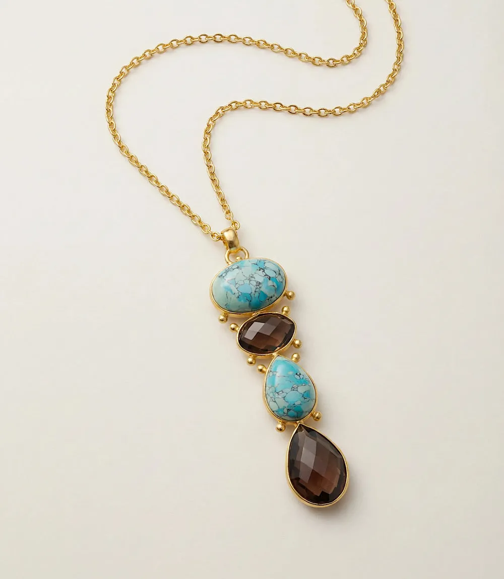 Mixed Turquoise Gemstone Drop Necklace sold by Karen Kane product image thumbnail 2