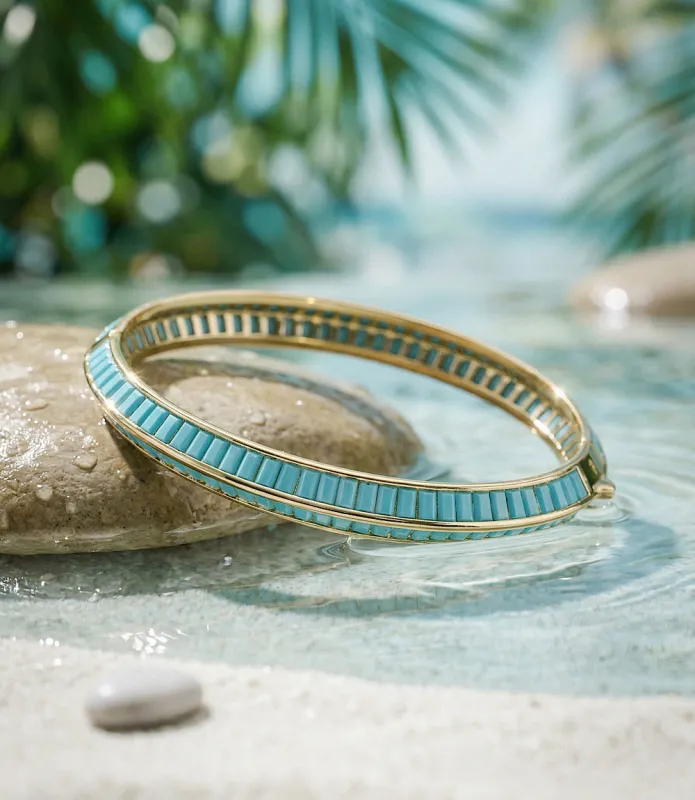 Turquoise Beaded Bangle made by Native Gem