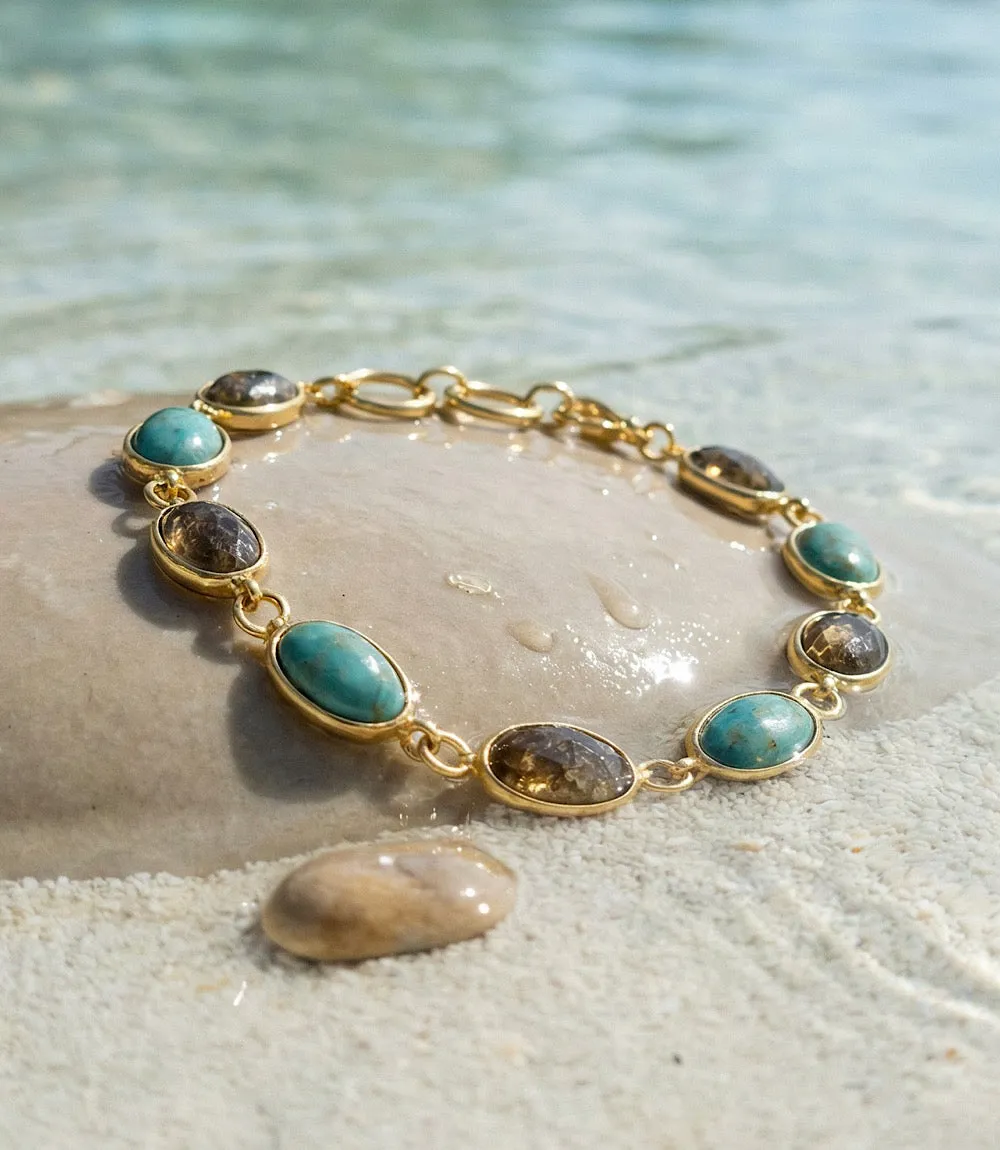 Mixed Turquoise And Gemstone Station Bracelet sold by Karen Kane product image thumbnail 3