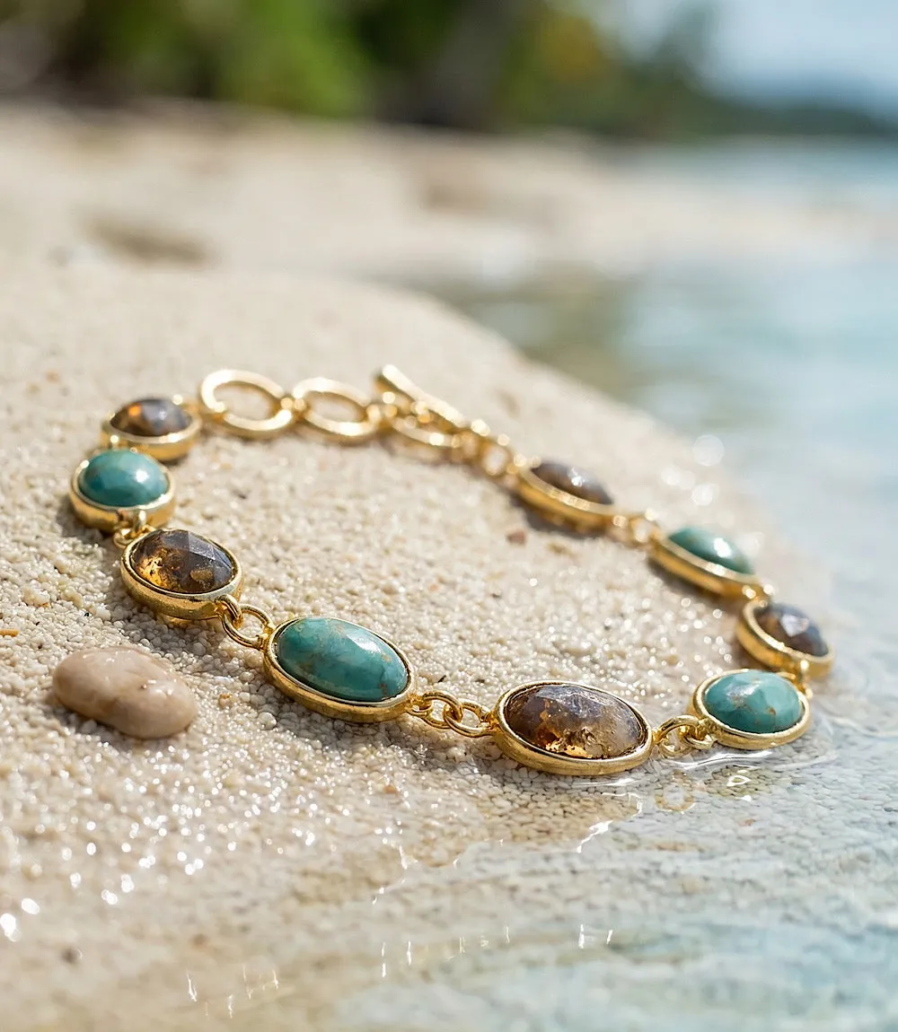 Mixed Turquoise And Gemstone Station Bracelet sold by Karen Kane product image thumbnail 5