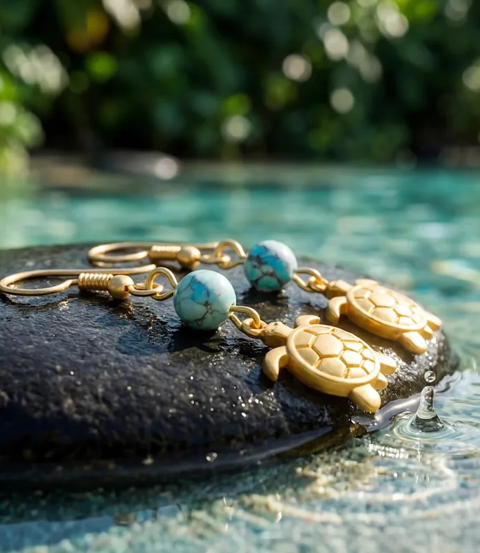 Sea Turtle Charm Earrings made by Karen Kane