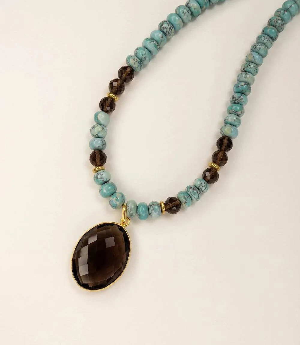 Gemstone Pendant Beaded Turquoise Necklace sold by Karen Kane product image thumbnail 2