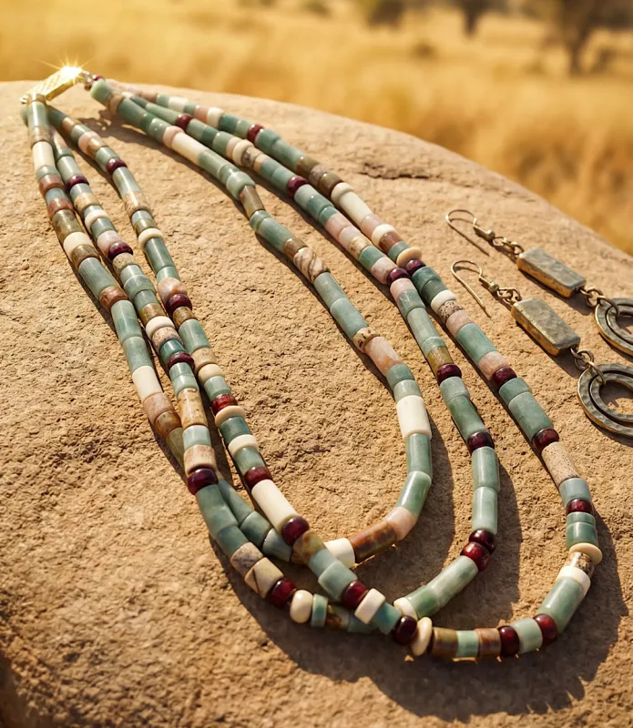 Layered Turquoise Bead Necklace made by Karen Kane