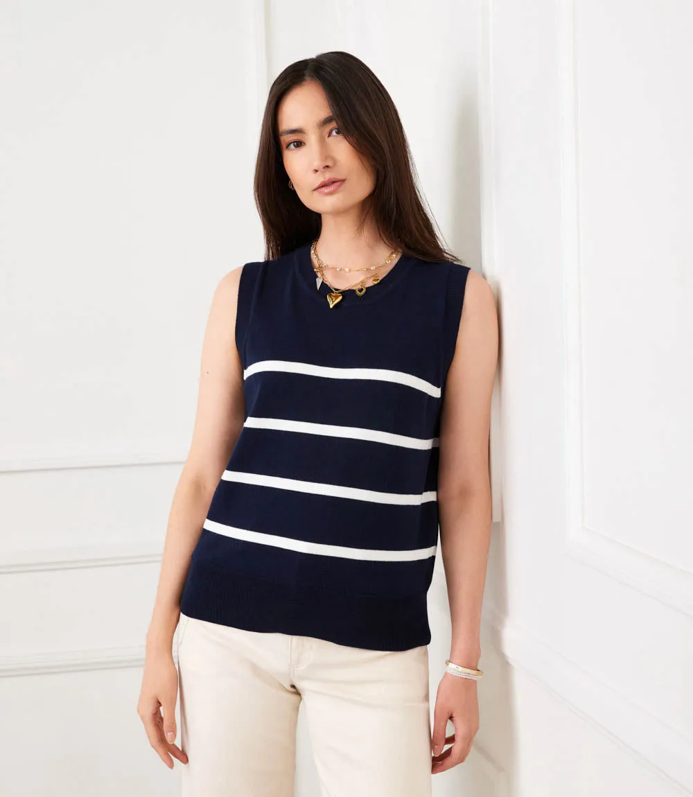 Stripe Sweater Tank sold by Karen Kane