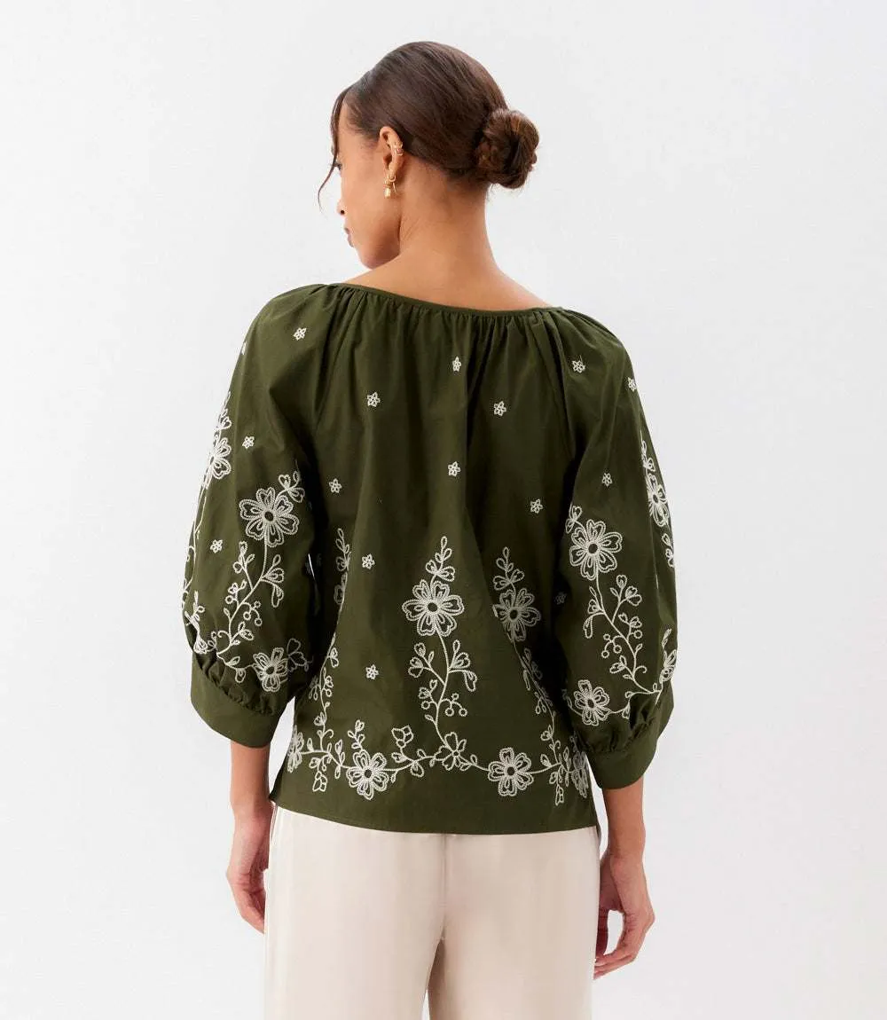 Embroidered Blouson Sleeve Top sold by Karen Kane product image thumbnail 3