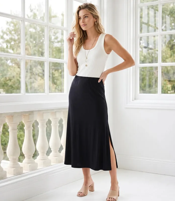 Side-Slit Midi Skirt made by Karen Kane