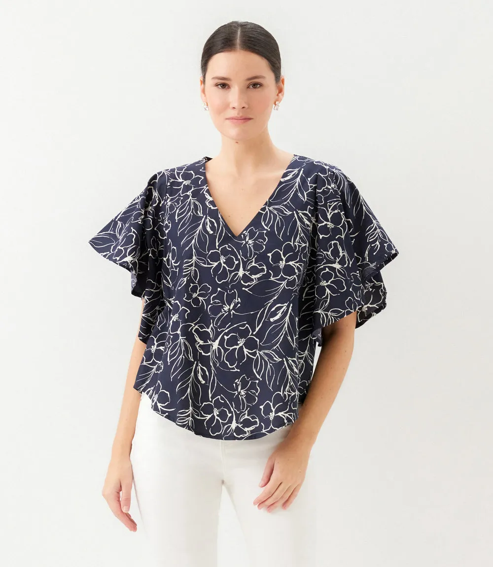 Flutter Sleeve V-Neck Top sold by Karen Kane product image thumbnail 3