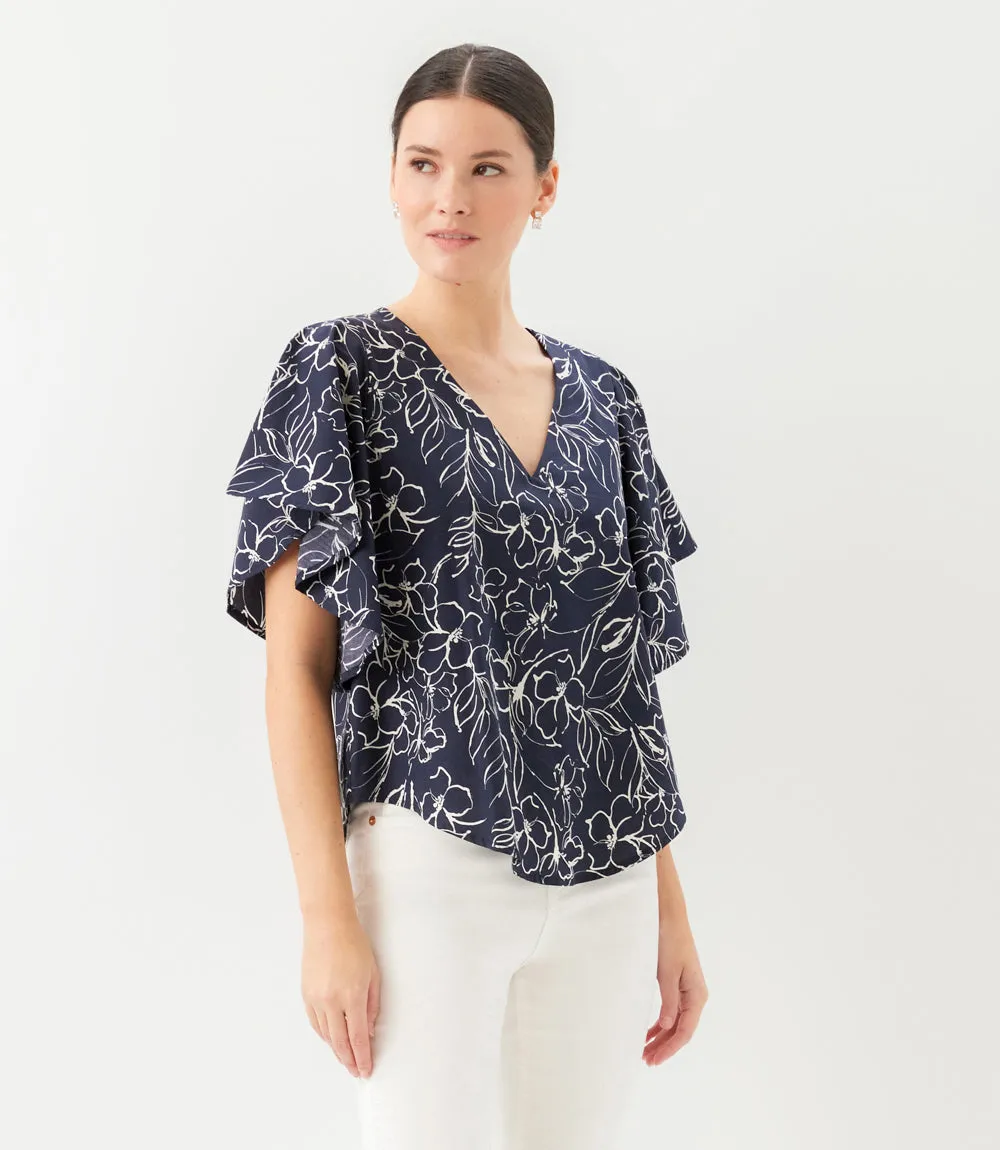 Flutter Sleeve V-Neck Top sold by Karen Kane product image thumbnail 4