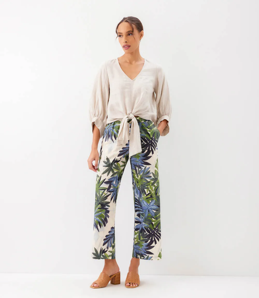 Blouson Sleeve Linen Tie-Front Top sold by Karen Kane product image thumbnail 4