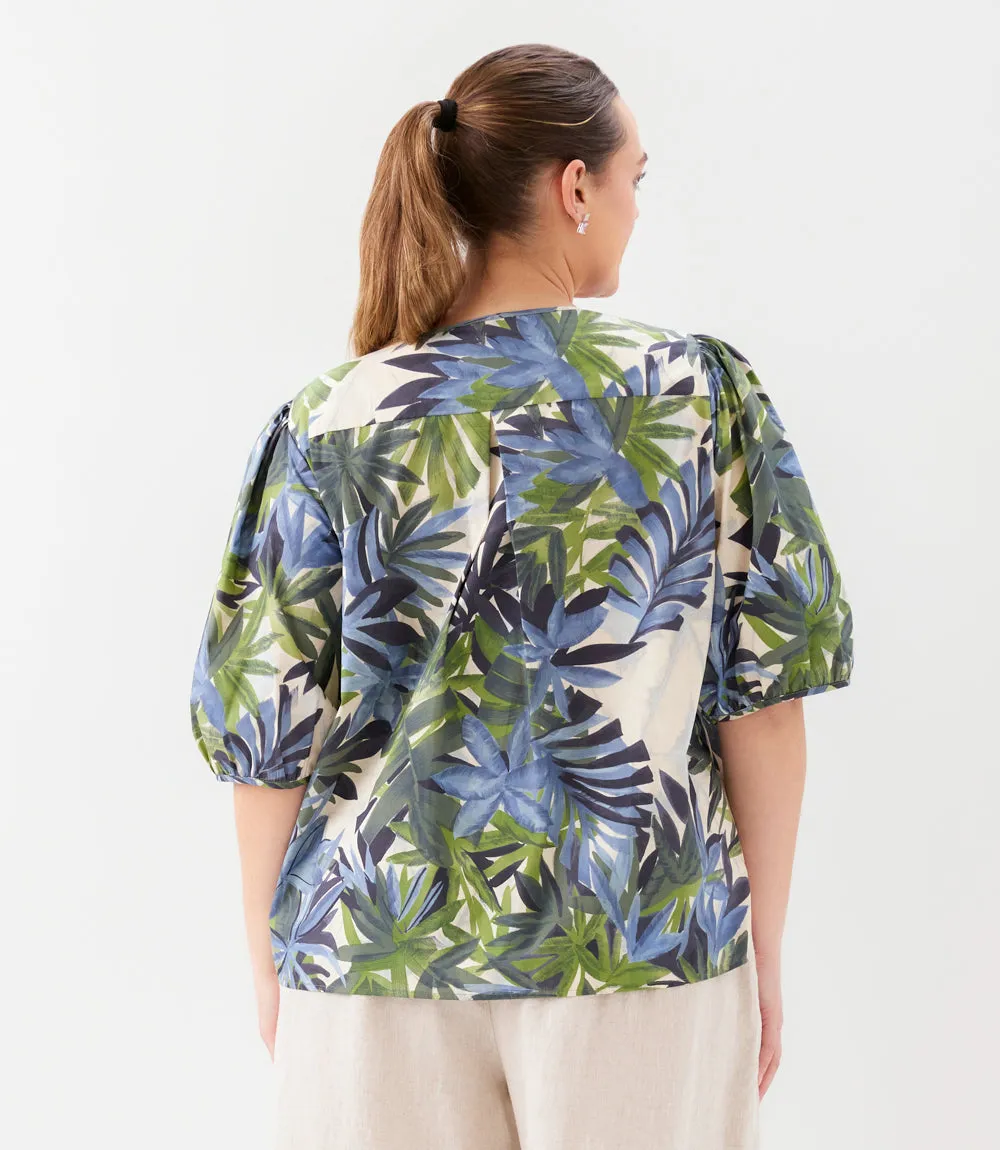 Plus Size Puff Sleeve Button Front Shirt sold by Karen Kane product image thumbnail 4