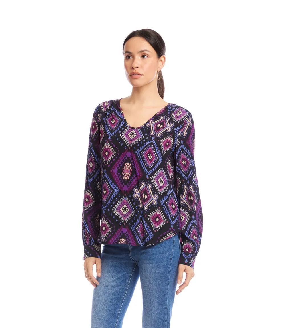 Long Sleeve Shirred Blouse sold by Karen Kane product image thumbnail 4