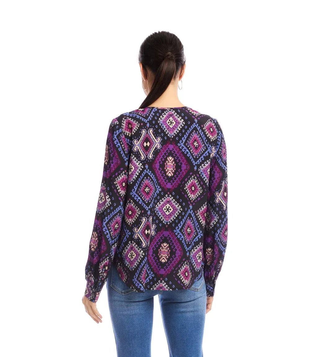 Long Sleeve Shirred Blouse sold by Karen Kane product image thumbnail 5