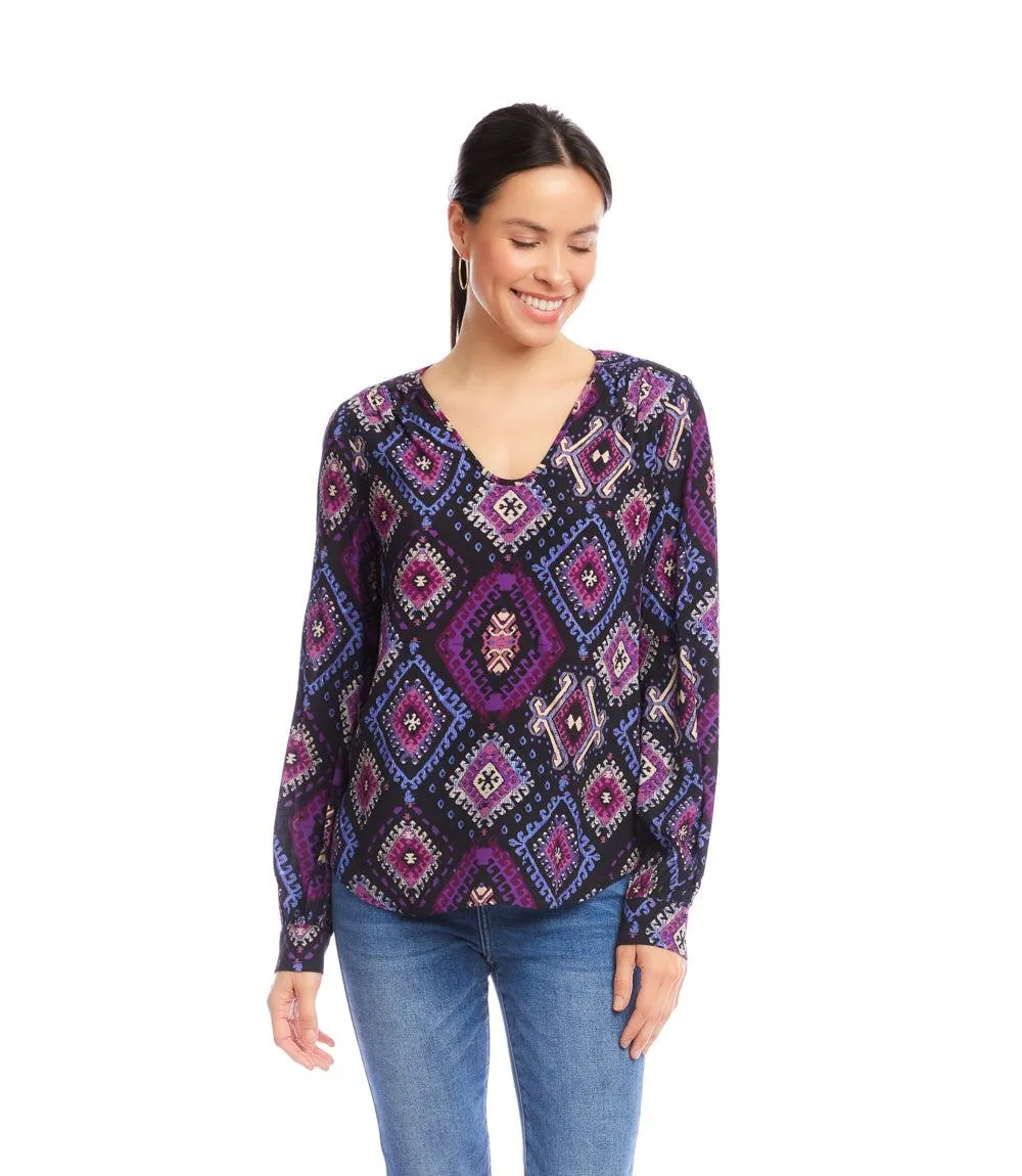 Long Sleeve Shirred Blouse sold by Karen Kane product image thumbnail 3