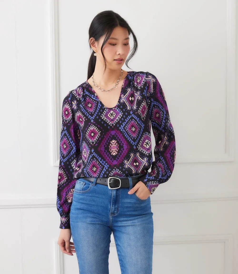 Long Sleeve Shirred Blouse sold by Karen Kane product image thumbnail 2