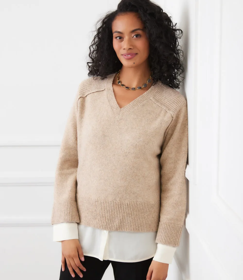 Layered V-Neck Sweater sold by Karen Kane product image thumbnail 2