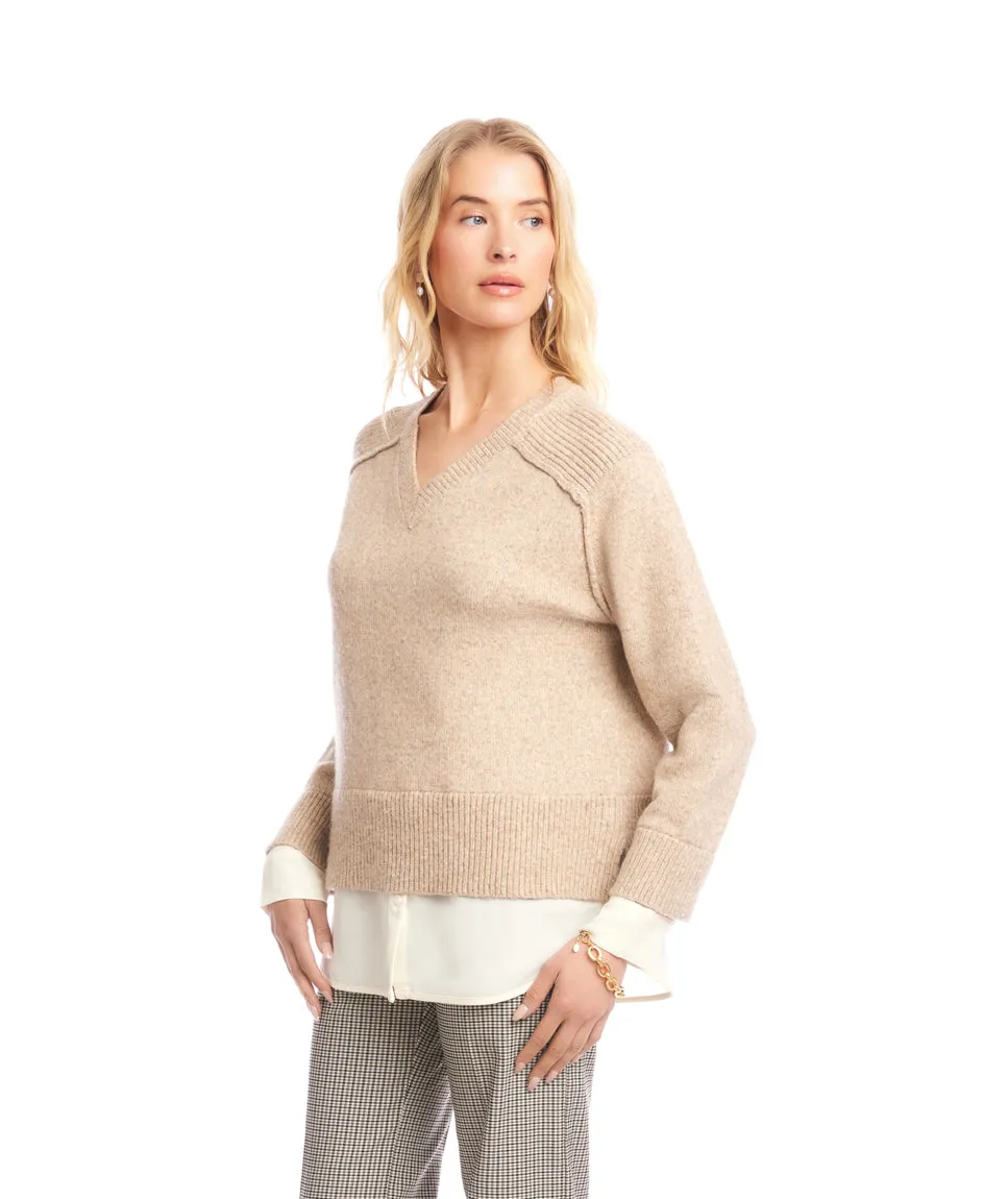 Layered V-Neck Sweater sold by Karen Kane product image thumbnail 5