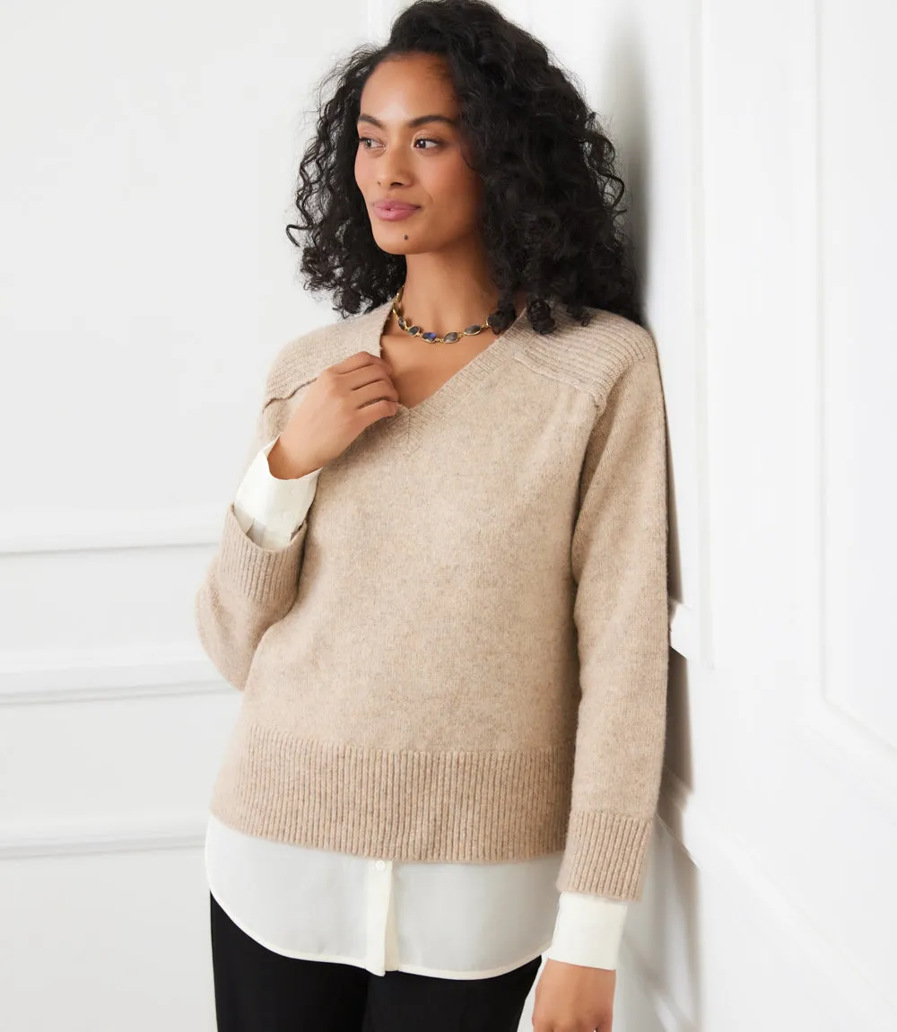 Layered V-Neck Sweater sold by Karen Kane product image thumbnail 4
