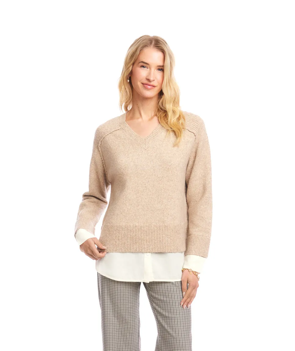 Layered V-Neck Sweater sold by Karen Kane product image thumbnail 3