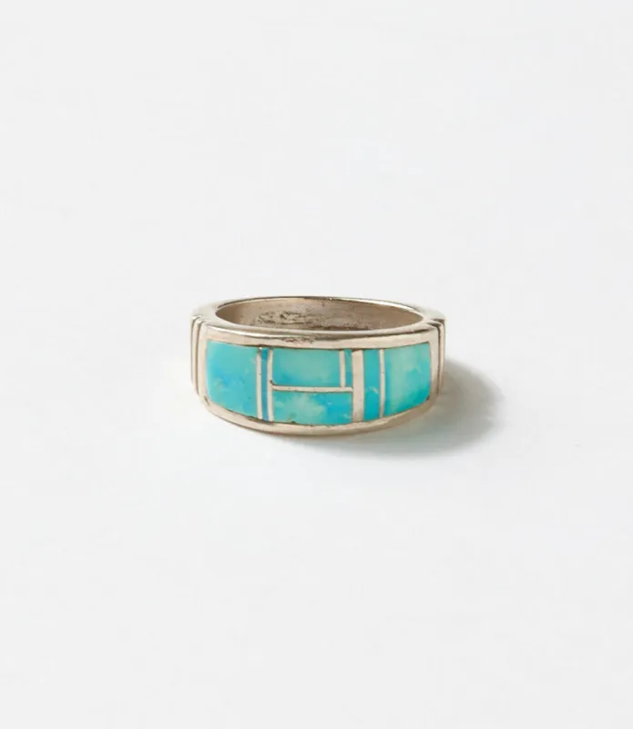 Kingman Turquoise Inlay Ring made by Karen Kane