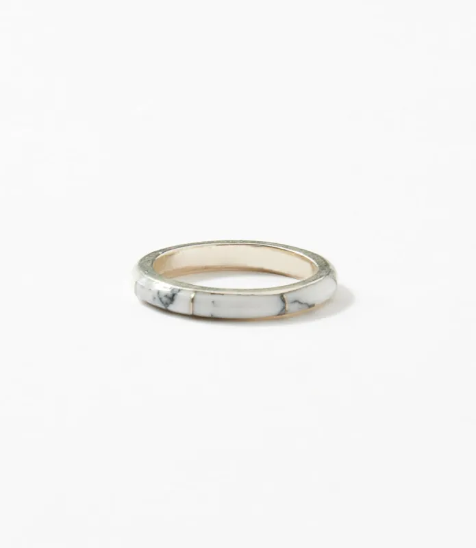 White Buffalo Inlay Ring made by Karen Kane
