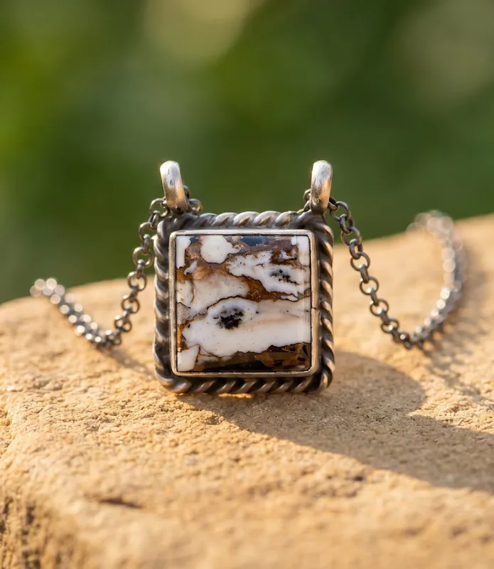 White Buffalo Pendant Necklace made by Karen Kane
