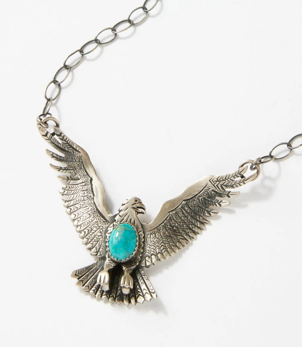 Kingman Turquoise Sterling Silver Eagle Necklace sold by Karen Kane product image thumbnail 4