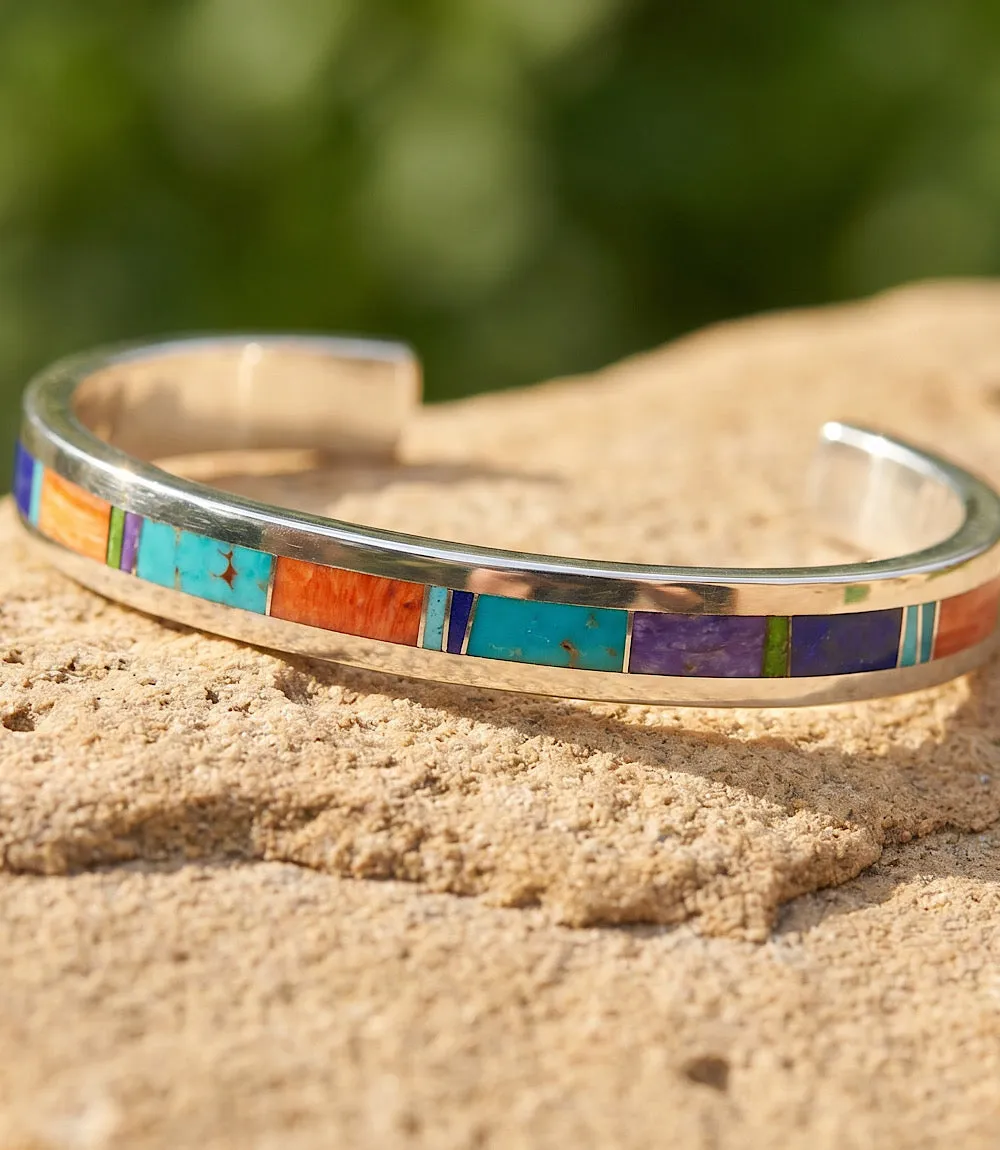Multistone Turquoise Inlay Cuff Bracelet sold by Karen Kane