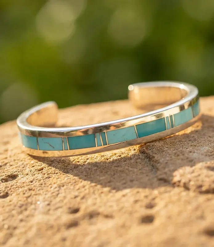 Turquoise Inlay Cuff Bracelet made by Karen Kane