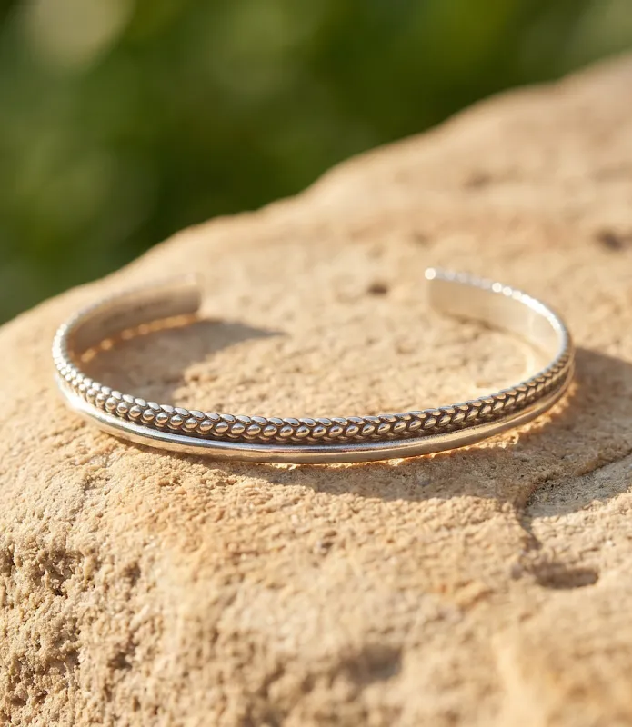 Vintage Sterling Silver Cuff Bracelet made by Karen Kane