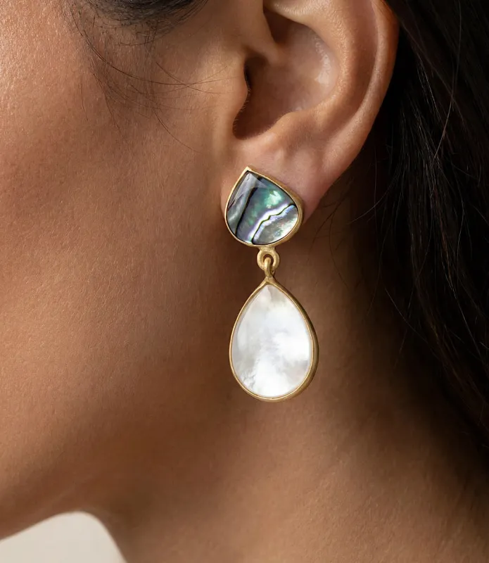 Pearl And Abalone Earrings made by Karen Kane