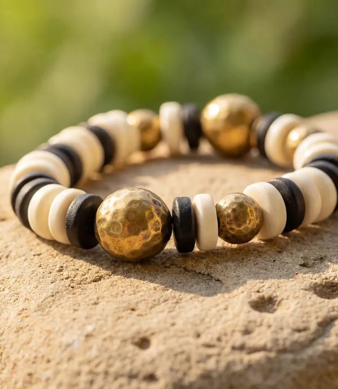 Natural Beaded Shell Bracelet made by Karen Kane