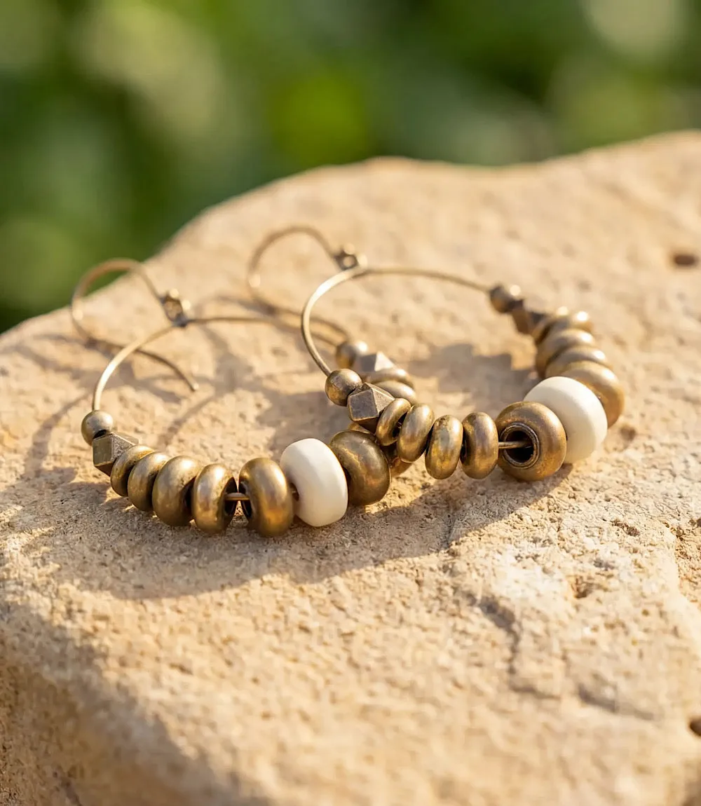 Gold Bead Hoop Earrings sold by Karen Kane product image thumbnail 4